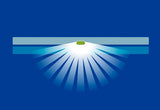 Diagram of e-BLOT contact imaging: light emitted by the membrane is captured by a photosensor placed directly against the sample, with zero working distance and no lens