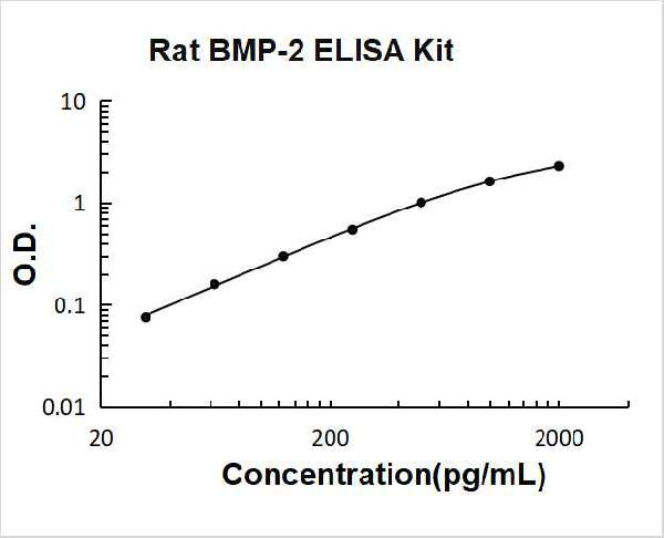 Rat BMP-2 PicoKine ELISA Kit standard curve
