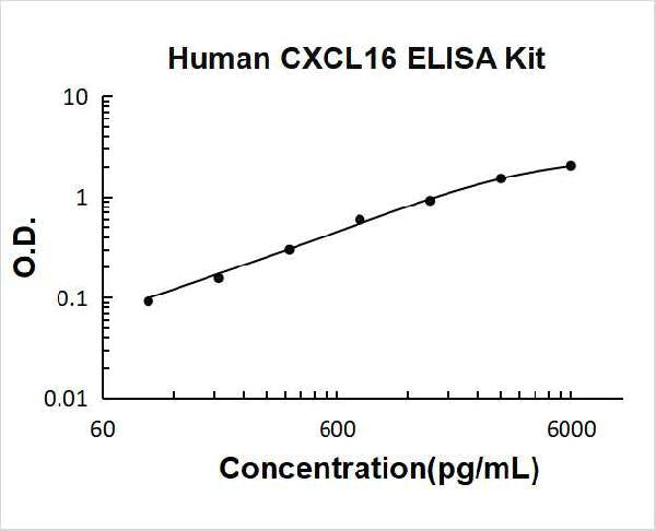 Human CXCL16 PicoKine ELISA Kit standard curve