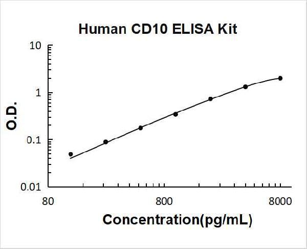 Human CD10/Neprilysin PicoKine ELISA Kit standard curve