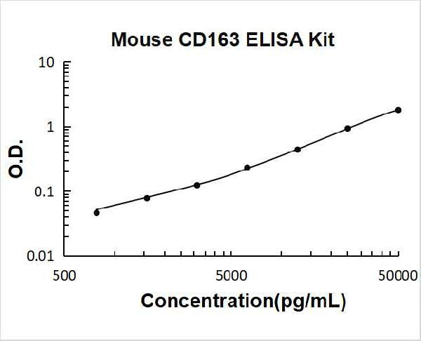 Mouse CD163 PicoKine ELISA Kit standard curve