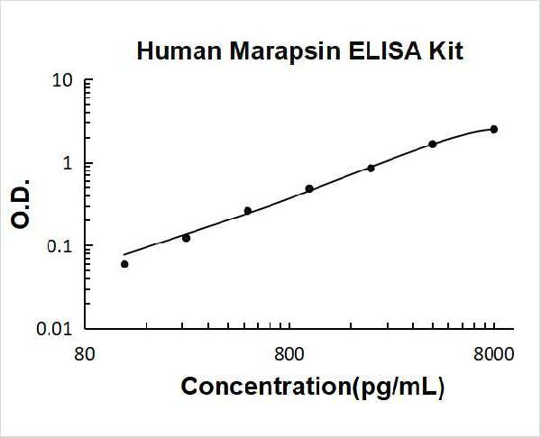 Human Marapsin/Pancresin PicoKine ELISA Kit standard curve