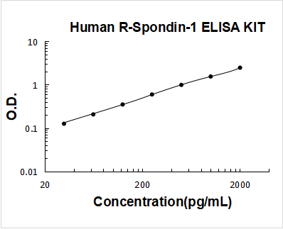 Human R-Spondin-1 PicoKine ELISA Kit standard curve