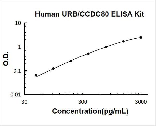 Human URB/CCDC80 PicoKine ELISA Kit Standard Curve