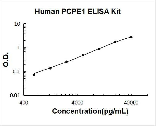 Human PCPE1 PicoKine ELISA Kit standard curve