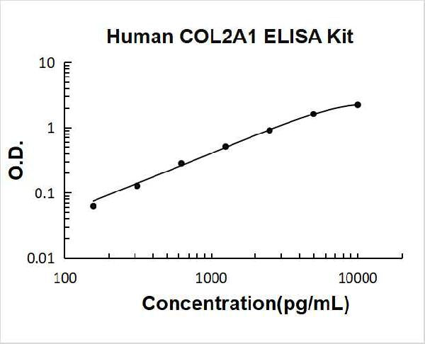 Human COL2A1 PicoKine ELISA Kit standard curve