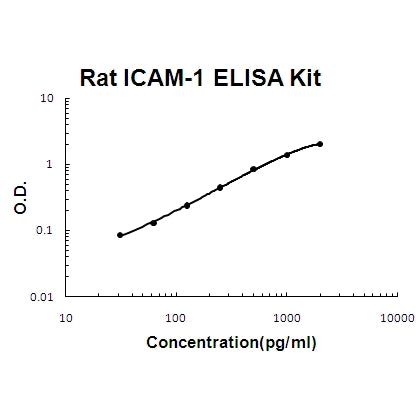 Rat ICAM-1 EZ-Set ELISA Kit standard curve