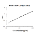Human CCL19/MIP-3 Beta EZ-Set ELISA Kit standard curve