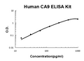 Human CA9 PicoKine ELISA Kit standard curve