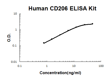 Human CD206 PicoKine ELISA Kit standard curve