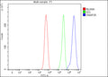Flow Cytometry analysis of SH-SY5Y cells using anti-SNAP25 antibody. Overlay histogram showing SH-SY5Y cells stained with (Blue line). To facilitate intracellular staining, cells were fixed with 4% paraformaldehyde and permeabilized with permeabilization buffer. The cells were blocked with 10% normal goat serum. And then incubated with rabbit anti-SNAP25 antibody (1 ug/million cells) for 30 min at 20oC.