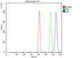 Flow Cytometry analysis of HEL cells using anti-LAT antibody. Overlay histogram showing HEL cells stained with (Blue line). The cells were fixed with 4% paraformaldehyde and blocked with 10% normal goat serum. And then incubated with rabbit anti-LAT antibody (1 ug/million cells) for 30 min at 20oC. DyLight 488 conjugated goat anti-rabbit IgG (5-10 ug/million cells) was used as secondary antibody for 30 min at 20oC.
