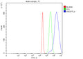 Flow Cytometry analysis of 293T cells using anti-ANGPTL4 antibody. Overlay histogram showing 293T cells stained with (Blue line). The cells were fixed with 4% paraformaldehyde and blocked with 10% normal goat serum. And then incubated with rabbit anti-ANGPTL4 antibody (1 ug/million cells) for 30 min at 20oC. DyLight 488 conjugated goat anti-rabbit IgG (5-10 ug/million cells) was used as secondary antibody for 30 min at 20oC.