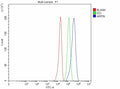 Flow Cytometry analysis of human U251 cells using anti-ARPIN antibody. Overlay histogram showing U251 cells stained with (Blue line). The cells were fixed with 4% paraformaldehyde and blocked with 10% normal goat serum. And then incubated with rabbit anti-ARPIN antibody (1 ug/million cells) for 30 min at 20oC. DyLight 488 conjugated goat anti-rabbit IgG (5-10 ug/million cells) was used as secondary antibody for 30 min at 20oC.