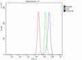Flow Cytometry analysis of PC-3 cells using anti-SEC61B antibody. Overlay histogram showing PC-3 cells stained with (Blue line). To facilitate intracellular staining, cells were fixed with 4% paraformaldehyde and permeabilized with permeabilization buffer. The cells were blocked with 10% normal goat serum. And then incubated with rabbit anti-SEC61B antibody (1 ug/million cells) for 30 min at 20oC.