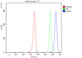 Flow Cytometry analysis of human JK cells using anti-GATB antibody. Overlay histogram showing JK cells stained with (Blue line). To facilitate intracellular staining, cells were fixed with 4% paraformaldehyde and permeabilized with permeabilization buffer. The cells were blocked with 10% normal goat serum. And then incubated with rabbit anti-GATB antibody (1 ug/million cells) for 30 min at 20oC.
