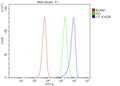 Flow Cytometry analysis of SiHa cells using anti-CIT antibody. Overlay histogram showing SiHa cells stained with (Blue line). To facilitate intracellular staining, cells were fixed with 4% paraformaldehyde and permeabilized with permeabilization buffer. The cells were blocked with 10% normal goat serum. And then incubated with rabbit anti-CIT antibody (1 ug/million cells) for 30 min at 20oC.