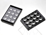 12 Well Glass Bottom Plates – P12-1.5H-N and P12-1.5P, 12-well plate, black frame