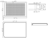384 Well Glass Bottom Plates – P384-1.5H-N and P384W-1.5H-N dimension drawing