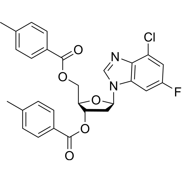 6-Chloro-2-fluoropurine-9-b-D-(3,5-bis-O-(p-toluoyl)-2-deoxy)riboside – Figure 1 of 1