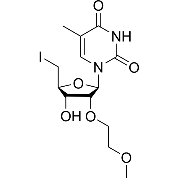 5'-Deoxy-5'-iodo-2'-O-(2-methoxyethyl)-5-methyluridine – Figure 1 of 1