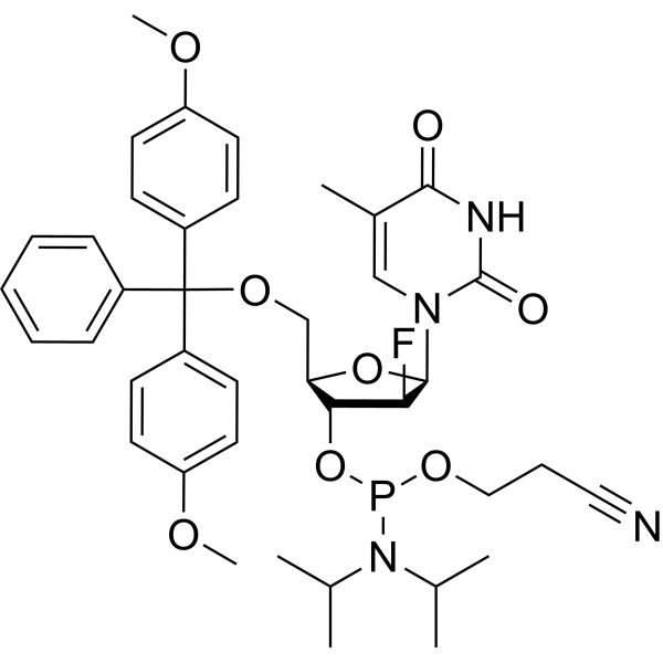1-(2'-Deoxy-5'-O-DMT-2'-fluoro-b-D-arabinofuranosyl)thymine 3'-CE phosphoramidite – Figure 1 of 1
