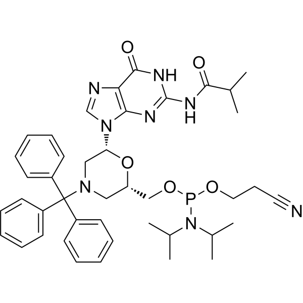 N-Trityl-N2-isobutyryl-morpholino-G-5'-O-phosphoramidite – Figure 1 of 1