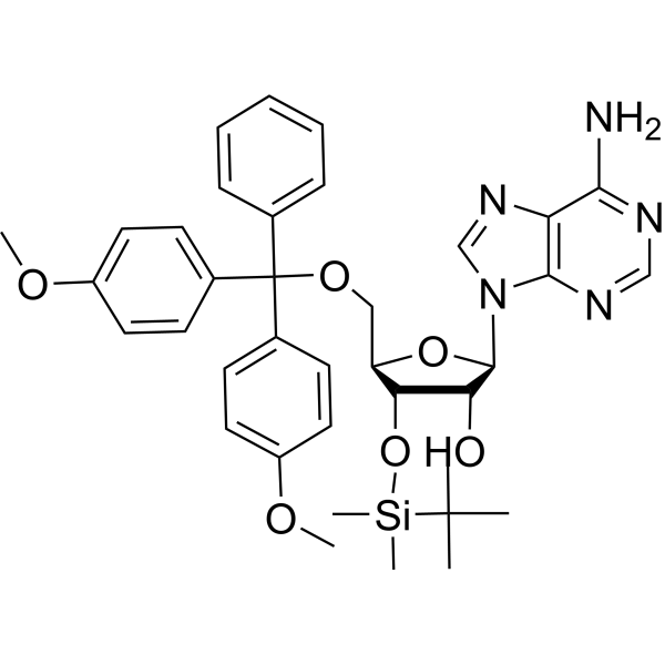 5'-O-(4,4'-Dimethoxytrityl)-3'-O-t-butyldimethylsilyl adenosine – Figure 1 of 1