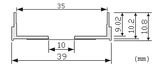 35 mm Glass Bottom Dishes – D35-10 series dimension drawing, 10 mm micro-well