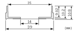 35 mm Glass Bottom Dishes – D35-14 series dimension drawing, 14 mm micro-well